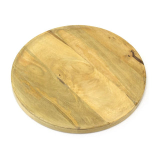 Mango Wood Serving Tray Large Round Platter | Wooden Sharing Board - 38cm