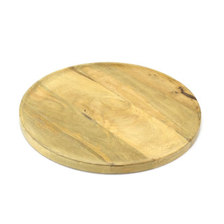 Mango Wood Serving Tray Large Round Platter | Wooden Sharing Board - 38cm