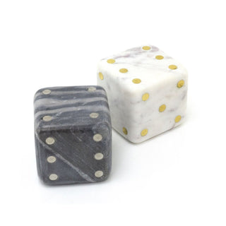 Marble Dice Ornament | Decorative Die with Gold Inlay | Large Stone Dice - 7cm