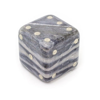 Marble Dice Ornament | Decorative Die with Gold Inlay | Large Stone Dice - 7cm