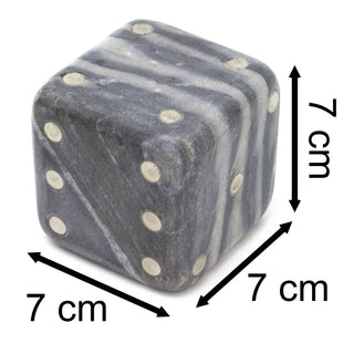 Marble Dice Ornament | Decorative Die with Gold Inlay | Large Stone Dice - 7cm