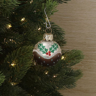 Mini Christmas Pudding Bauble | Small Hanging Ornament for Christmas Tree - 4cm