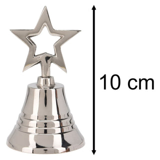 Mini Silver Nickel Christmas Bell | Small Hand Bell Dinner & Service Bell - 10cm