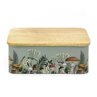 Mushroom Storage Tin | Woodland Toadstool Kitchen Canister with Lid - 25.5cm