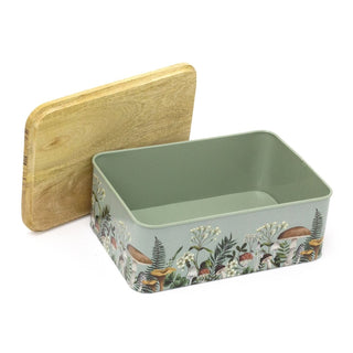 Mushroom Storage Tin | Woodland Toadstool Kitchen Canister with Lid - 25.5cm