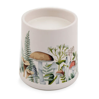 Mushroom Unscented Ceramic Candle | Toadstool Holder with White Wax Candle - 9cm