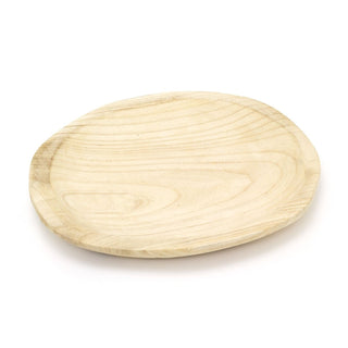 Natural Paulownia Wood Display Dish | Trinket Tray Jewellery Dish | Round Candle Tray - 32cm