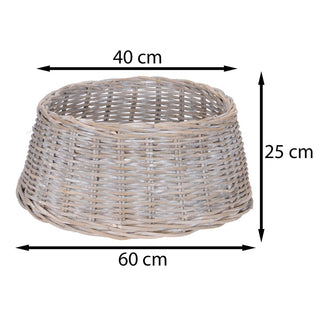 Natural Woven Wicker Christmas Tree Skirt | Kubu Rattan Tree Base Cover - 60cm