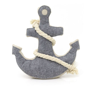 Nautical Anchor Doorstop | Grey Fabric Ship Anchor Shaped Door Stop - 29cm