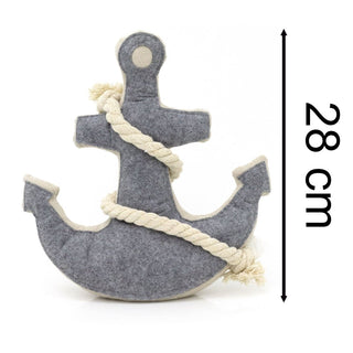 Nautical Anchor Doorstop | Grey Fabric Ship Anchor Shaped Door Stop - 29cm