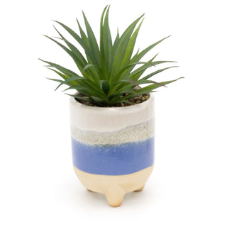 Ombre Glaze Artificial Succulent Potted Plant | Faux Plant And Ceramic Planter | Fake House Plant Home Decor - Design Varies One Supplied