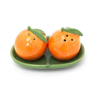 Orange Salt & Pepper Shakers | Fruit Shaped Salt and Pepper Pots with Tray