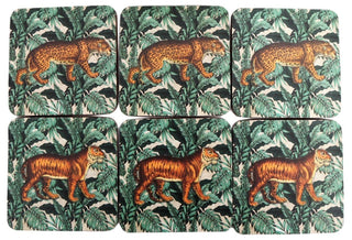 Pack Of 6 Stunning Safari Coasters For Drinks ~ Coffee Table Mats