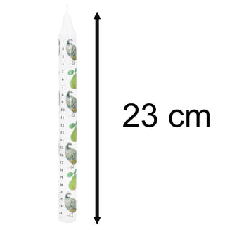 Partridge & Pear Christmas Advent Candle | Advent Christmas Candle - 23cm