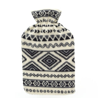 Patterned Fleece Hot Water Bottle | Hot Water Bottle With Cover | Natural Rubber Hot Water Bottles - Design Varies One Supplied