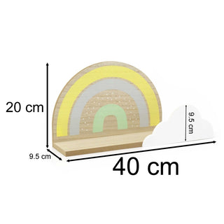 Rainbow Cloud Shelf | Kids Wall Mounted Shelf for Nursery Bedroom Playroom 40cm