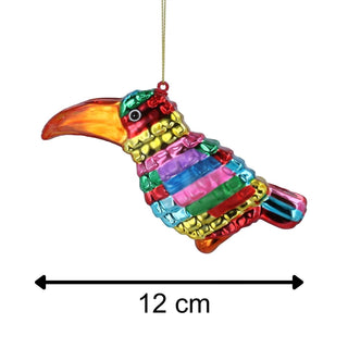 Rainbow Toucan Christmas Bauble | Tropical Bird Christmas Tree Ornament - 12cm