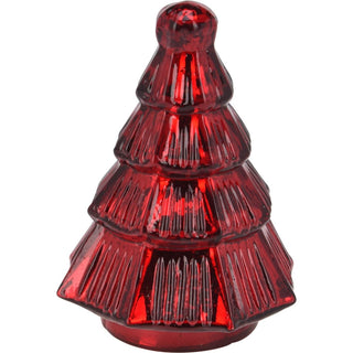 Red Glass Christmas Tree | Freestanding Mottled Red Tree Ornament - 13cm