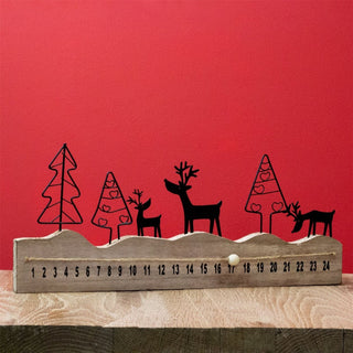 Reindeer Scene Christmas Advent Calendar | Wooden Reusable Advent Calendar 35cm