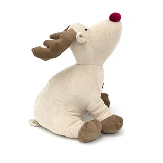 Rudy Red Nosed Reindeer Doorstop | Fabric Animal Door Stop Christmas Doorstop