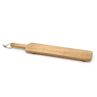 Rustic Mango Wood Serving Platter with Handle | Long Wood Kitchen Board - 68cm