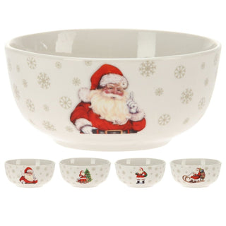 Santa Claus Christmas Bowl | Ceramic Festive Bowl for Snacks & Nibbles - 450ml