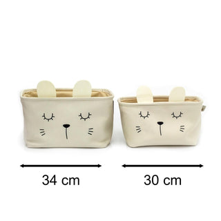 Set Of 2 Cute Kids Storage Boxes | Children's Fabric Storage Baskets - Bunny