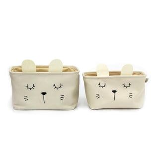 Set Of 2 Cute Kids Storage Boxes | Children's Fabric Storage Baskets - Bunny