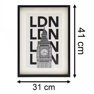 Set of 3 Black Framed City Prints London Paris & New York Travel Posters 31x41cm