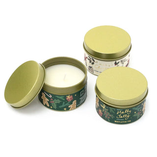 Set of 3 Christmas Scented Tin Candles | Festive Trio of Christmas Candles