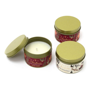 Set of 3 Christmas Scented Tin Candles | Festive Trio of Christmas Candles