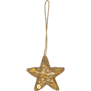 Set of 3 Christmas Tree Hanging Decorations | Gold Baubles Star Tree Heart