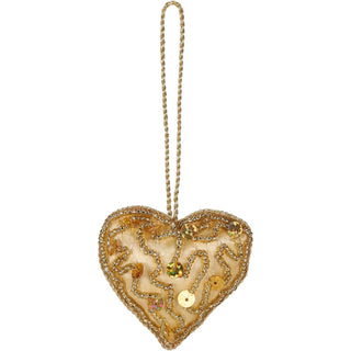 Set of 3 Christmas Tree Hanging Decorations | Gold Baubles Star Tree Heart