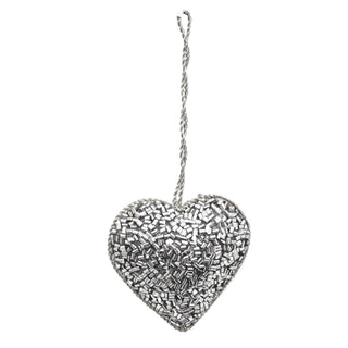 Set of 3 Christmas Tree Hanging Decorations | Silver Baubles Star Tree Heart