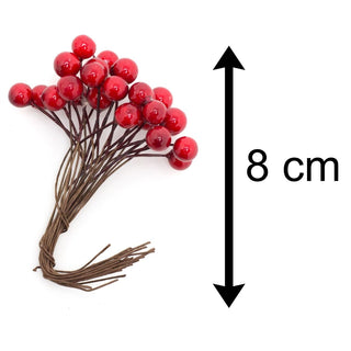 Set Of 3 Red Berry Branch Christmas Tree Decoration | Christmas Present Decoration | Xmas Wreath Decoration