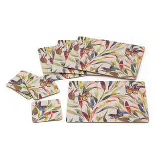 Set of 4 Butterfly Placemats & Coasters | 8 Piece Kitchen Dining Table Mat Set