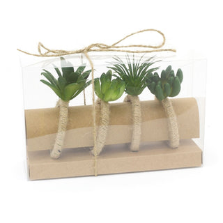 Set Of 4 Jute Succulent Napkin Holders | Rustic Serviette Napkin Rings | Table Linen Holder Dinner Table Set