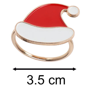 Set of 4 Santa Hat Christmas Napkin Rings | 4 Novelty Napkin Holders for Xmas