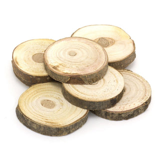 Set of 8 Wood Slices Coasters | Rustic Wedding Decorations Candle Stand | Tree Log Slices Drinks Coasters - 6 - 8 cm