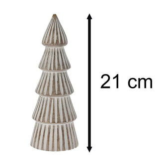 Shabby Chic White Wooden Christmas Tree | Freestanding Rustic Ornament - 21cm