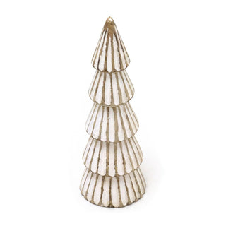 Shabby Chic White Wooden Christmas Tree | Freestanding Rustic Ornament - 21cm