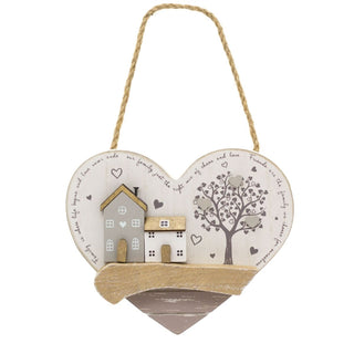 Shabby Chic Wooden Heart Shaped Family And Friends Sign | Family Friends Quotes Heart Wall Plaque | Wooden Hanging Hearts