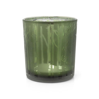 Silhouette Christmas Tealight Holder | Frosted Green Glass Candle Holder - 8cm