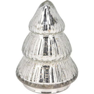 Silver Glass Christmas Tree | Freestanding Mottled Gold Tree Ornament - 13cm