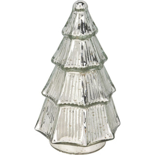 Silver Glass Christmas Tree | Freestanding Mottled Gold Tree Ornament - 20cm