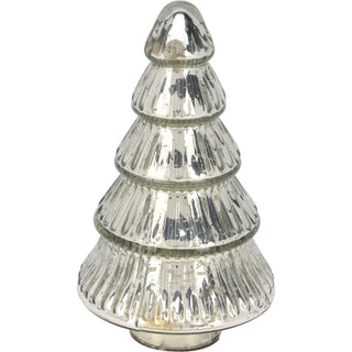 Silver Glass Christmas Tree | Freestanding Mottled Gold Tree Ornament - 20cm