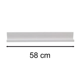 Slim White Floating Shelf | Spice Rack Photo Display & Ornament Ledge Shelf 58cm