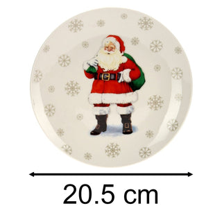 Small Santa Claus Christmas Plate | Ceramic Festive Side Plate Dish - 20cm