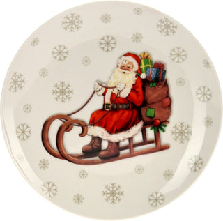 Small Santa Claus Christmas Plate | Ceramic Festive Side Plate Dish - 20cm