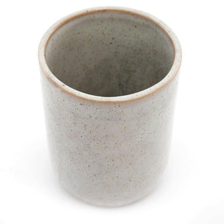 Taupe Stoneware Tumbler Toothbrush Holder | Reactive Glaze Bathroom Cup - 11cm